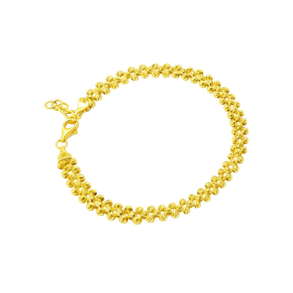 دستبند طلایی طرح گلبرگی